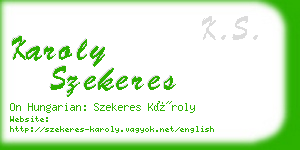 karoly szekeres business card